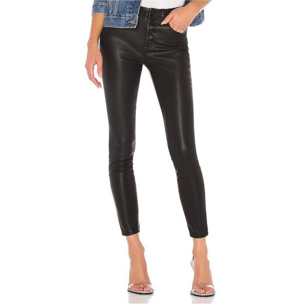 Blank NYC Womens 30 The Great Jones Black Vegan Leather Slim Ankle Pants NEW
